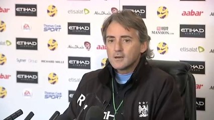 Hilarious clip of Mancini wearing David Platt mask - Man City v Aston Villa - Premier League