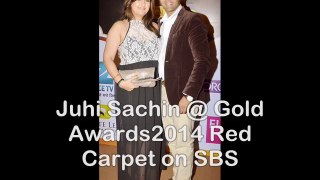 ::HUJU INTV:: Juhi Sachin @ Gold Awards 2014 Red Carpet on ABP News