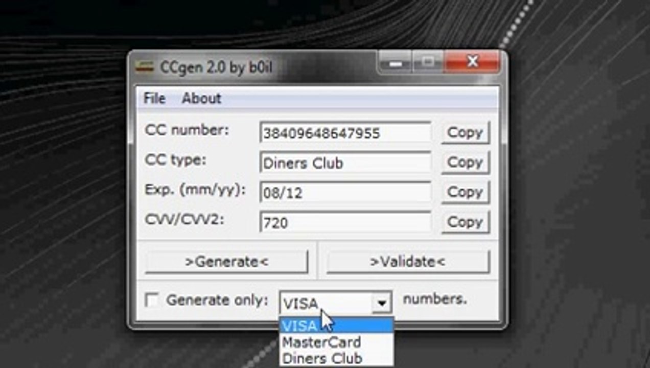 CCgen carte bancaire 2012