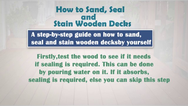 How to Sand, Seal and Stain Wood Decks