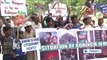 إحتجاج اللاجئين الروهنجين في الهند على قتل المسلمين في ميانمار  -  Rohingiya refugees protest against killing of Muslims in Myanmar