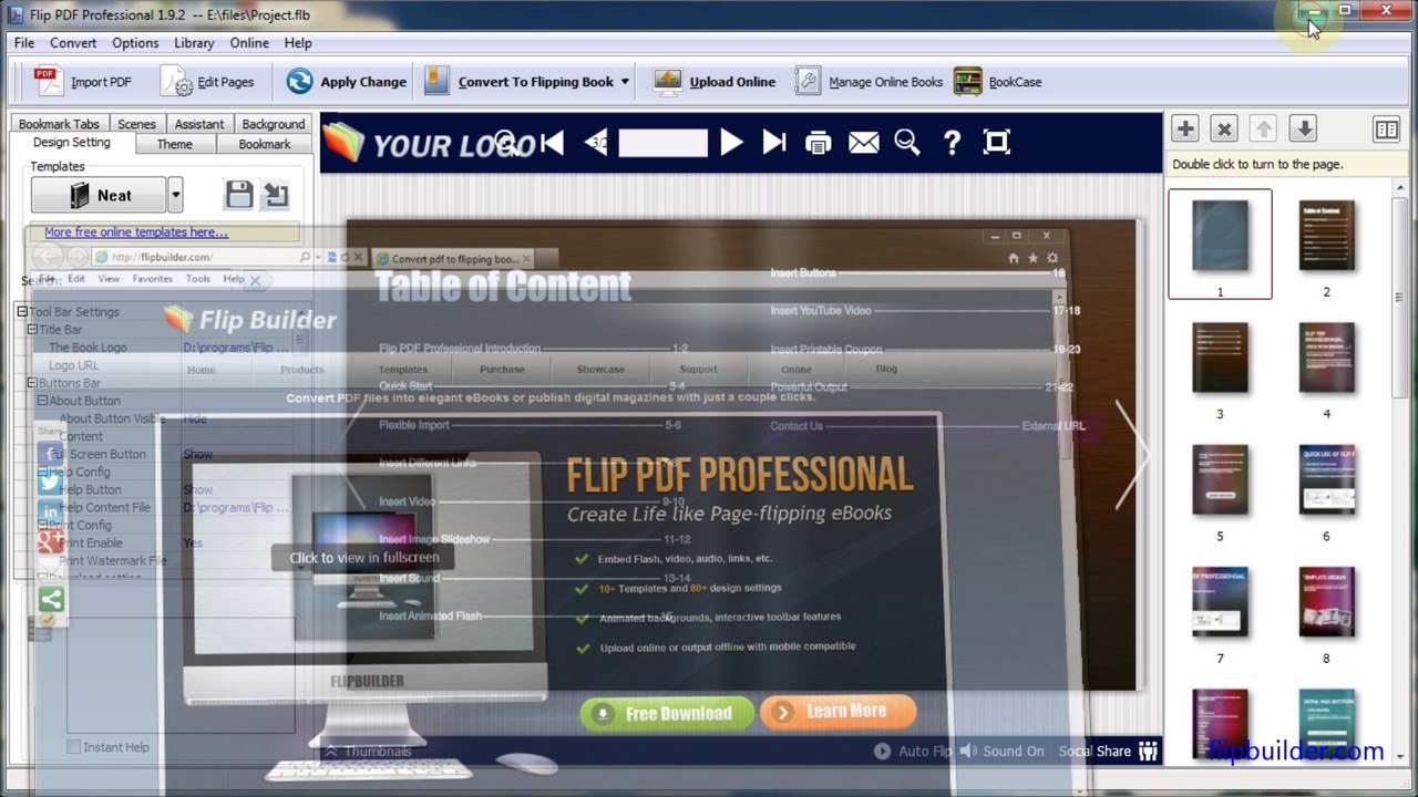 Ajoutez des hyper links de votre site web ou magasin à votre PDF flip book page