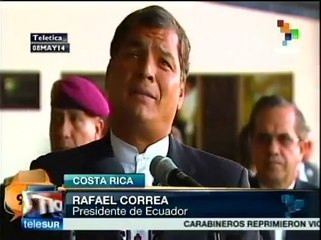 Rafael Correa ofrece su apoyo al nuevo presidente de Costa Rica