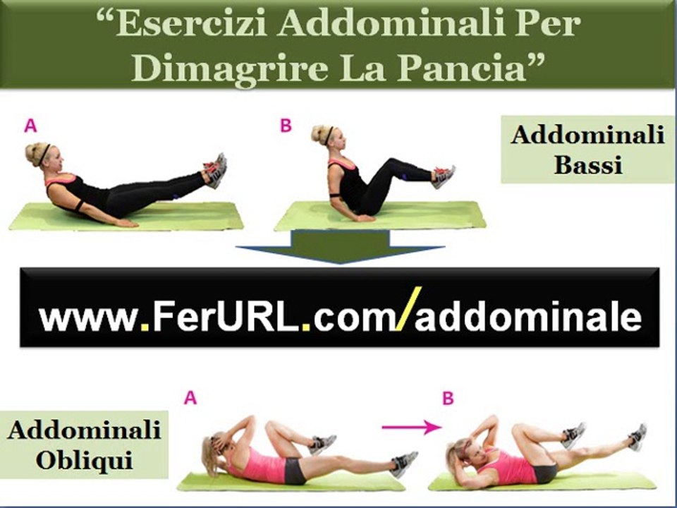 Esercizi per addominali e per dimagrire - Esercizi per bruciare grasso addome