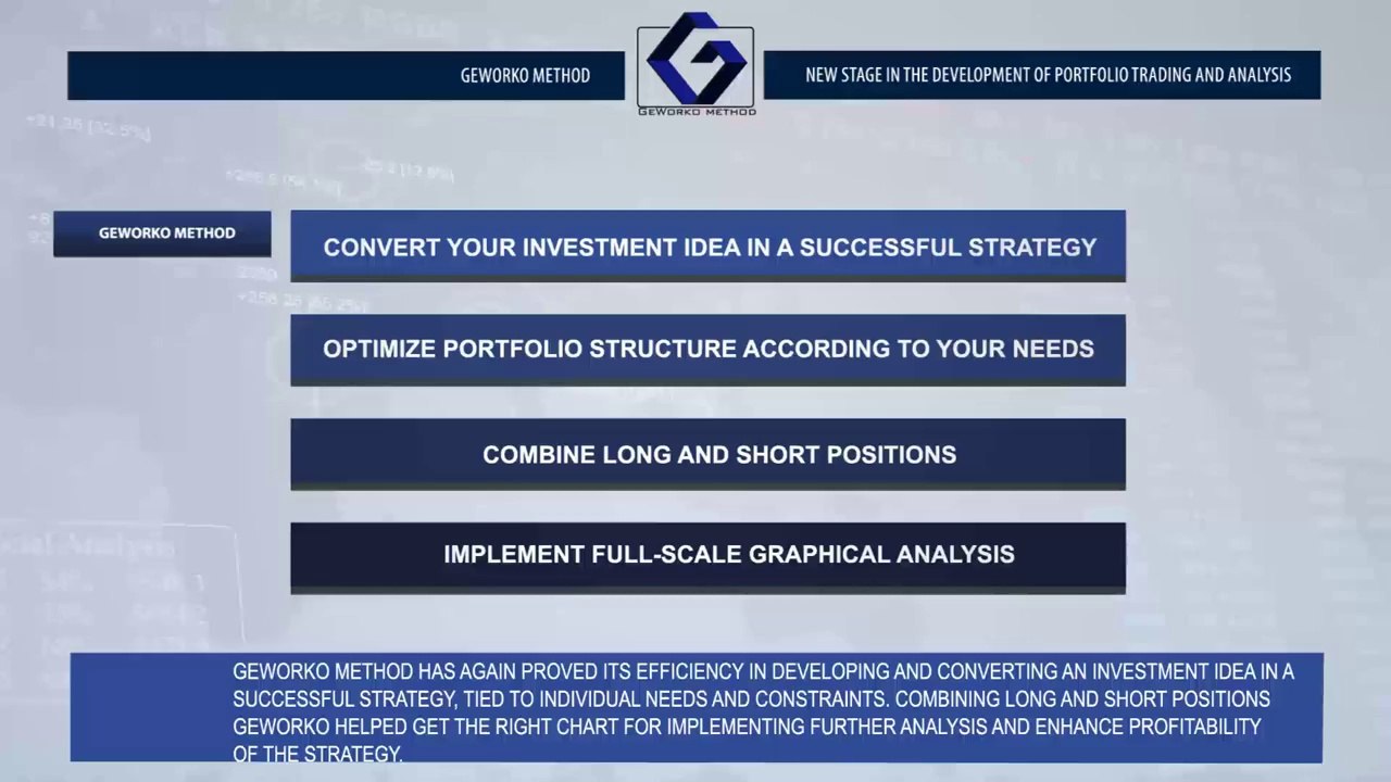 Building of 'Long' and 'Short' Portfolios through GeWorko Method