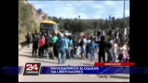 Estudiantes de la Universidad de Huamanga continúan protestas en Ayacucho