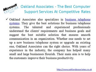 Oakland Associates - The Best Computer Support Services At Competitive Rates