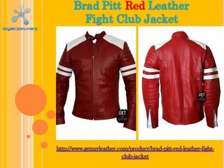 Brad Pitt Red Leather Fight Club Jacket