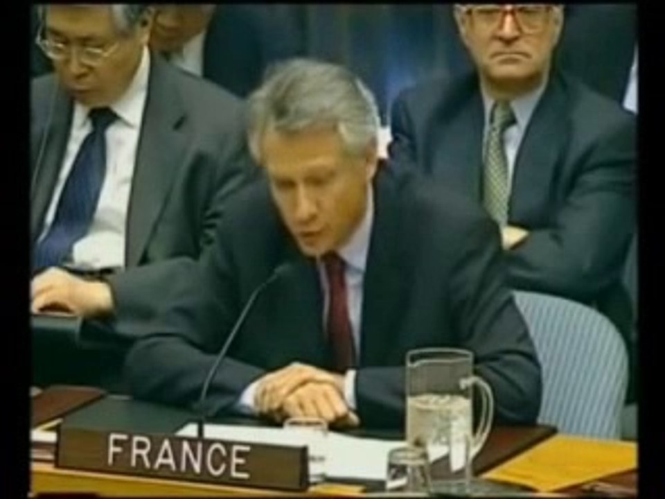Discours de Villepin à l'ONU contre la guerre en Irak