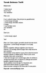 Tavuk Dolması Tarifi