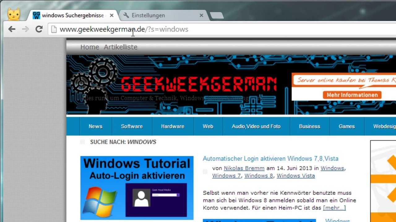 Eigene Suchmaschine in Chrome hinzufugen