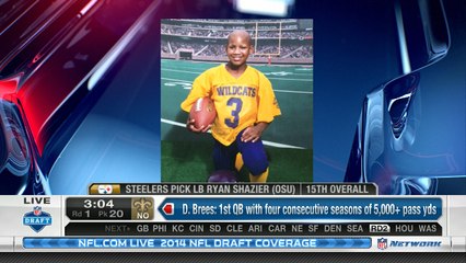 Shazier reacts to seeing his baby photos
