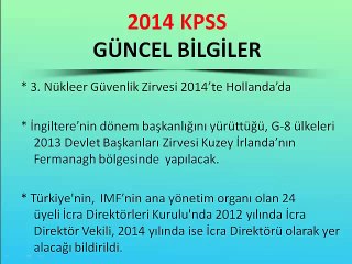 2014 KPSS Güncel Bilgiler