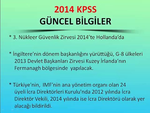 2014 KPSS Güncel Bilgiler