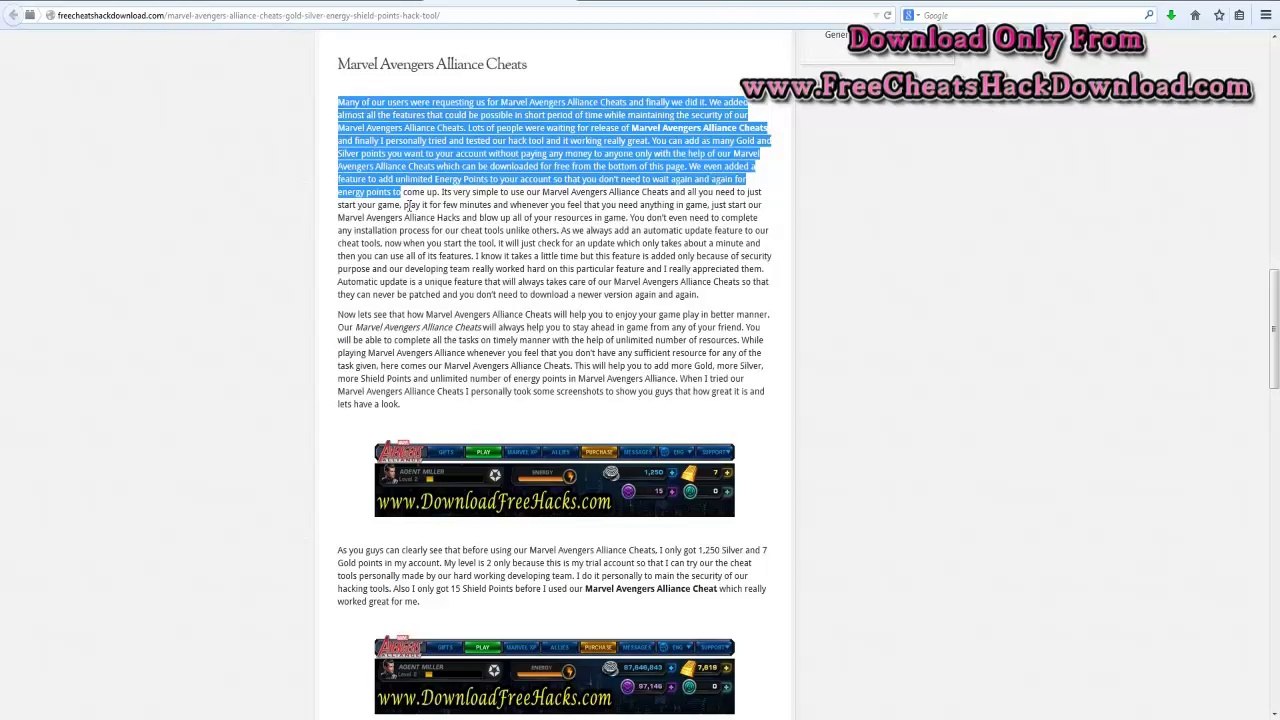 Marvel Avengers Alliance Cheats Silver Energy Gold Hack (2014 Updated)