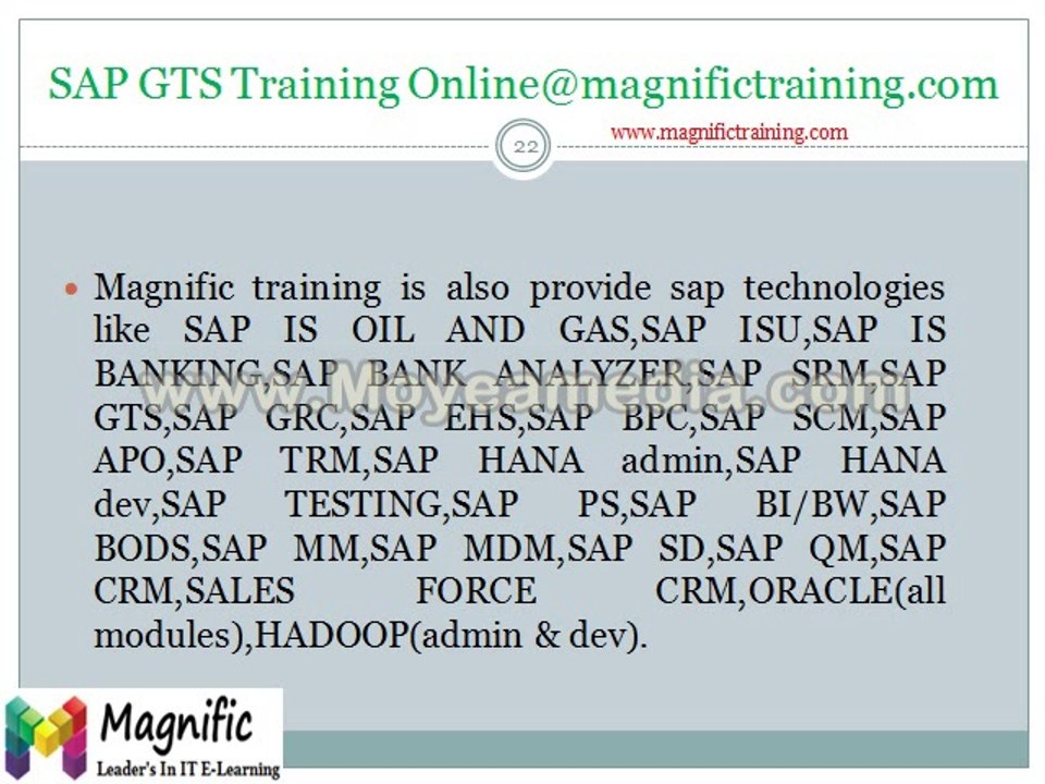 Sap GTS Training Online