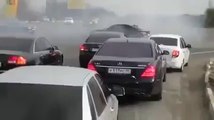 nice drifting of car and live firing.