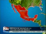 Sismo de 5.9 grados sacude sur y centro de México