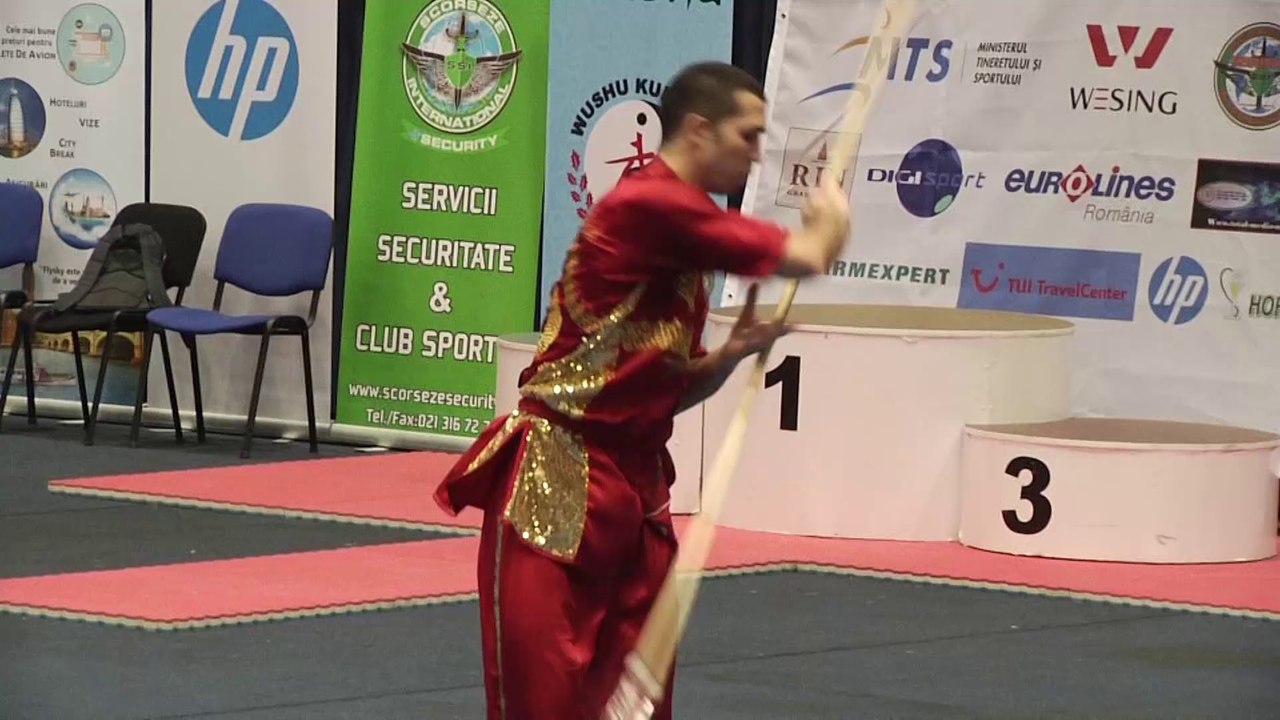 Pierre Rouvière - Qiangshu Senior optionnel - Championnat d'Europe Wushu 2014