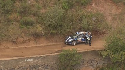 Hirvonen hits the wall... literally