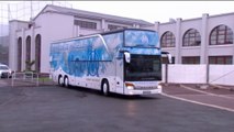 L'arrivée des Olympiens au stade Chaban-Delmas