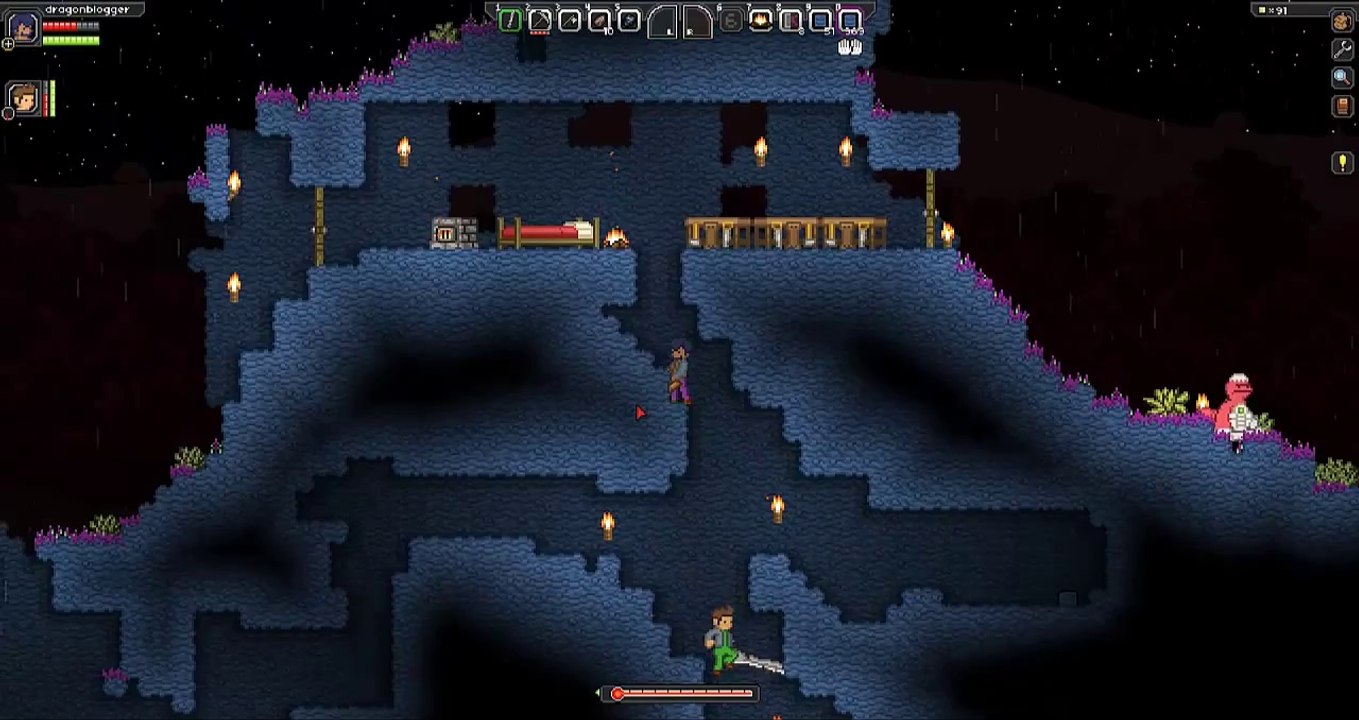 Starbound Exploration- Ending With Death By Two Mouth Beast