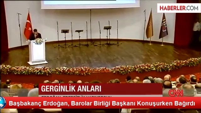 Başbakanç Erdoğan, Barolar Birliği Başkanı Konuşurken Bağırdı