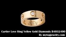 Cartier Love Ring - Cartier Love Ring Yellow Gold Diamonds B4032400