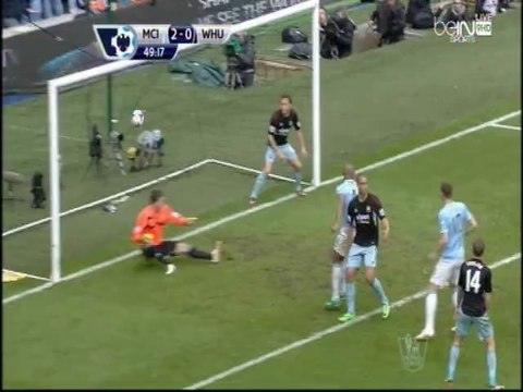هدف المان سيتي الثاني في شباك ويست هام - دوري 2014