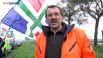 Klein protest bij NAM-locatie Zeerijp - RTV Noord
