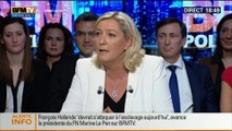 BFM Politique: L'interview de Marine Le Pen par Anna Cabana du Point - 11/05 3/6