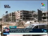Regresan civiles sirios a sus hogares en Homs
