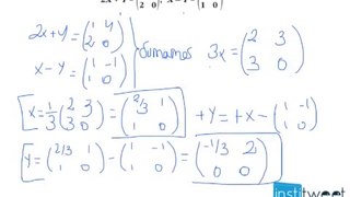 Problema resuelto de ecuación con matrices