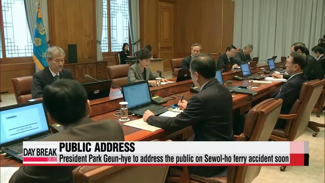 President Park Geun-hye to make public adressment on Sewol-ho ferry accident soon