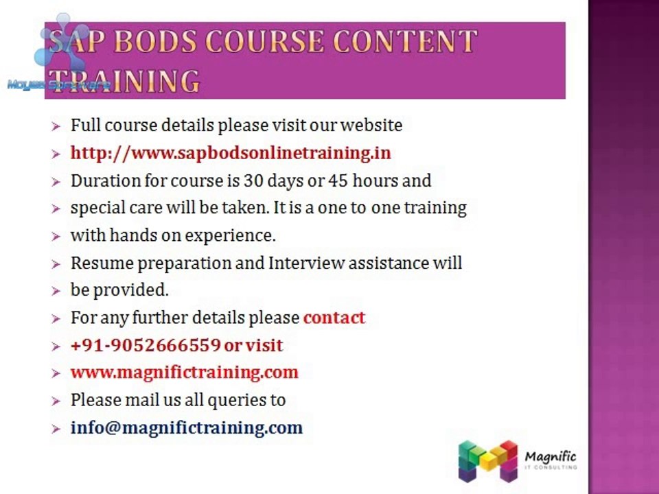 Sap bods training and placement tutorials IN CANADA
