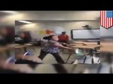 School fight caught on tape: Teacher hits student with broom in Detroit