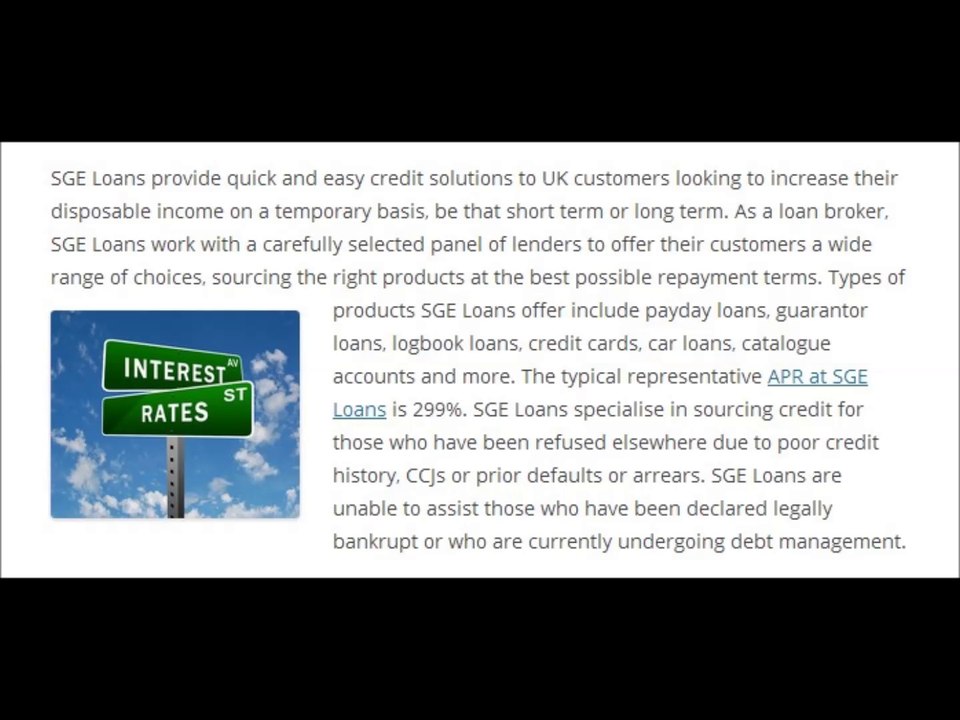 SGE Loans / Representative APR Explained