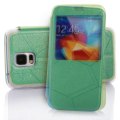 Hytparts.com-PU Leather and Plastic Window View Flip Case for Samsung Galaxy S5 i9600