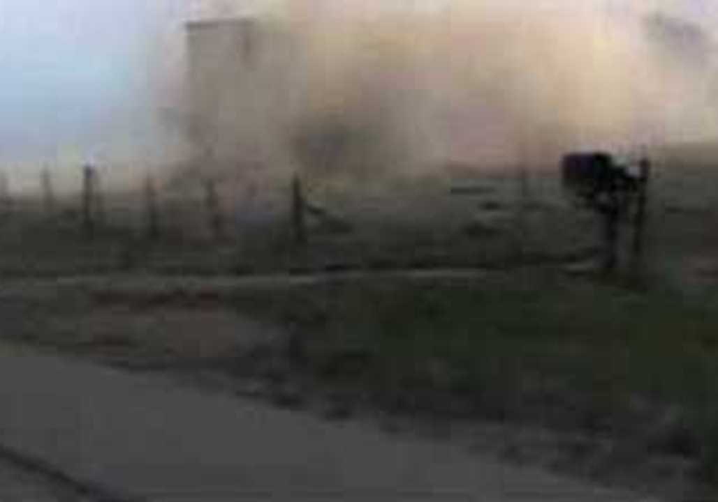 UPDATED: Truck Almost Flipped by Storm Force Winds