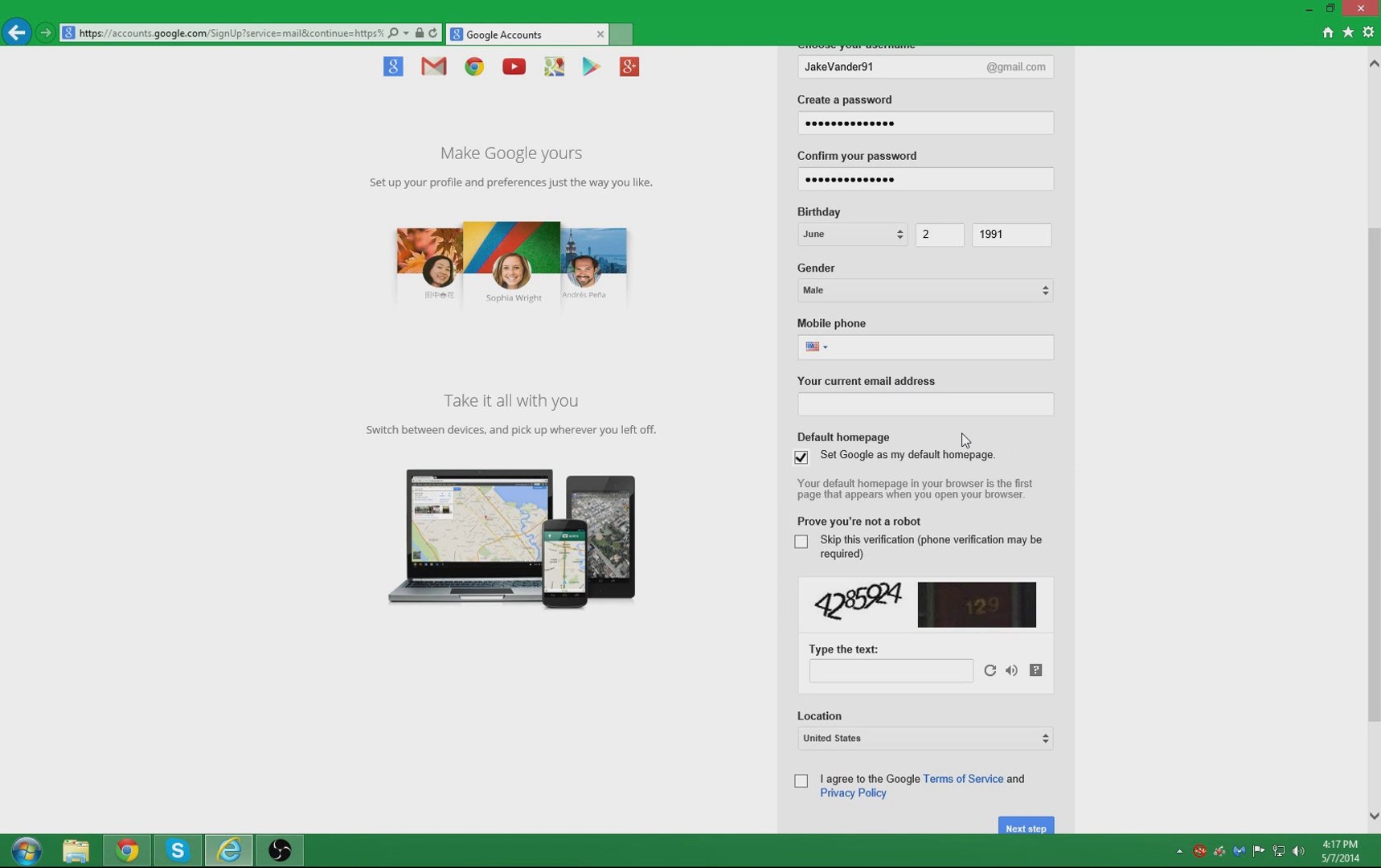 How to Create a Gmail Account 2014 step by step