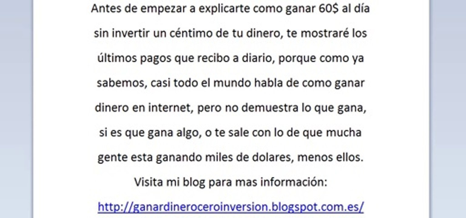 Gana dinero en internet sin inversión