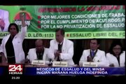 Médicos del Minsa y Essalud inician hoy una huelga nacional indefinida