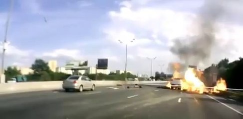 Tüp kamyonunun patlama anı