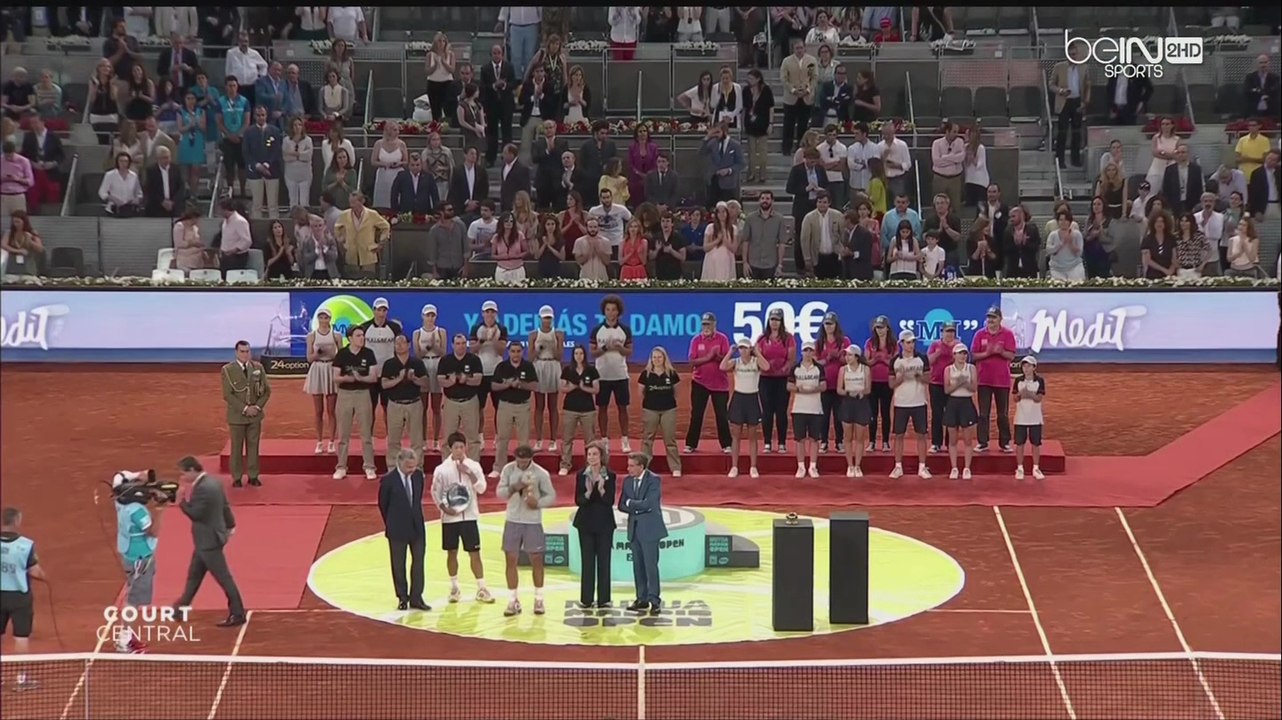 Masters de Madrid 2014 : Cérémonie de remise de trophée Nadal vs Nishikori