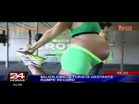 EEUU: mujer embarazada bate récord al alzar 97 Kilos dos días antes de dar a luz