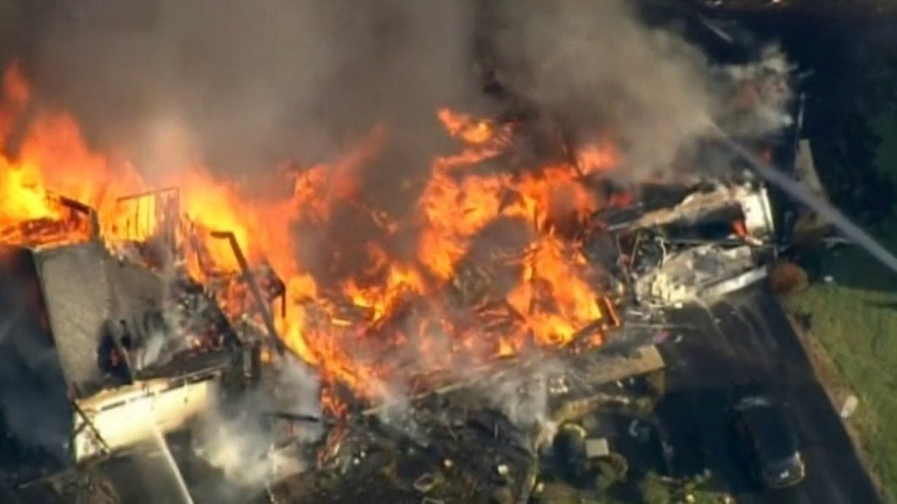 Fire causes violent explosion at home in US
