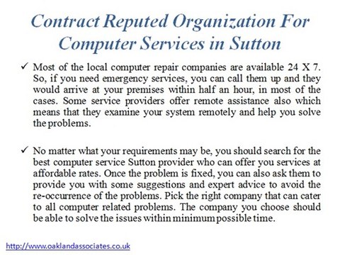 Contract Reputed Organization For Computer Services in Sutton