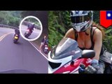 Taiwan scooter rider hits wall while gawking at hot girl