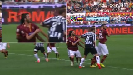 Ingrandimento fallo Chiellini in Roma-Juve del 11/05/2014