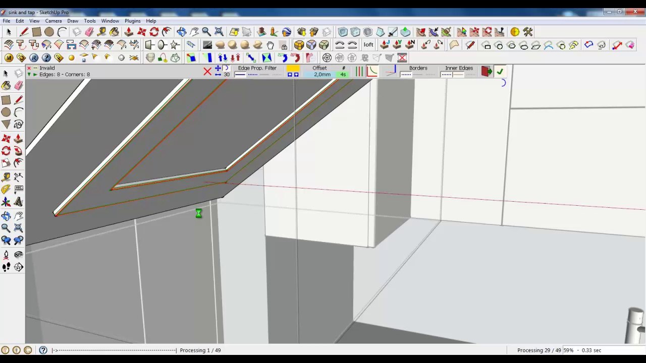 Sketchup Lesson 6 - Chimney hood and Shelf